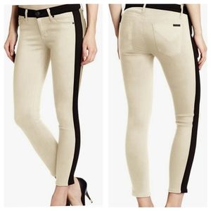 HUDSON LEELOO Super Skinny Crop Jeans Women's Size 28 Black/Cream Color-Block